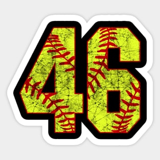 Fastpitch Softball Number 46 #46 Softball Shirt Jersey Uniform Favorite Player Biggest Fan Sticker